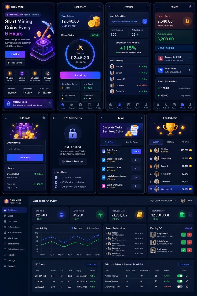COIN MINE UI reference
